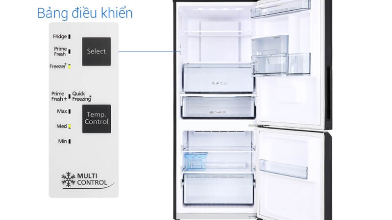 Bảng điều khiển điện tử với các nút bấm và đèn LED