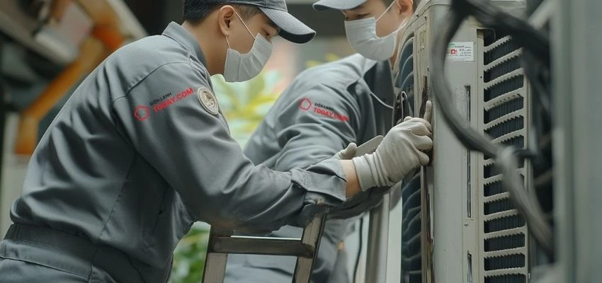 Đội ngũ kĩ thuật viên sẽ kiểm tra và khắc phục sự cố cho máy nếu có