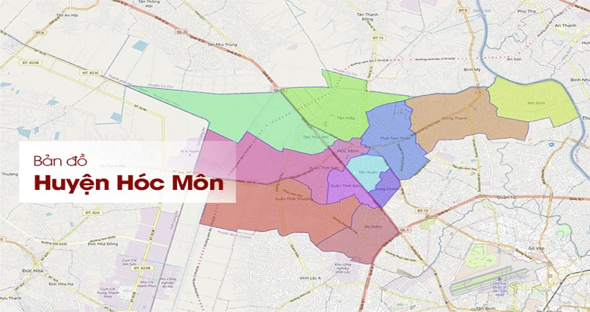 Bản đồ khu vực huyện Hóc Môn