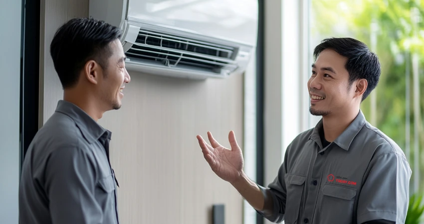 Tiếp nhận thông tin và tiến hành kiểm tra máy lạnh