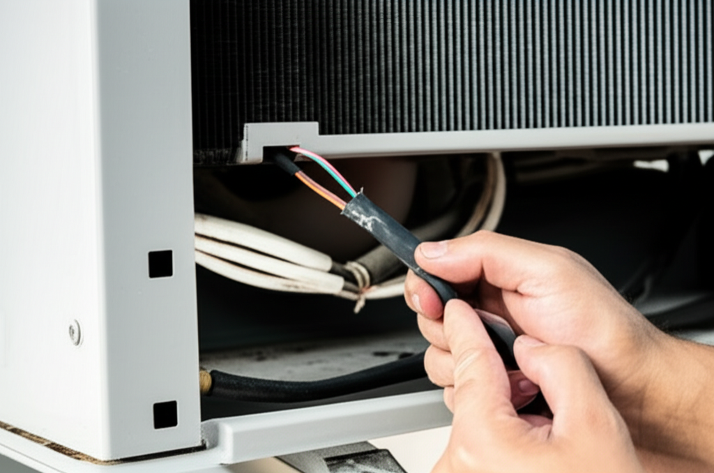 Kiểm tra dây tín hiệu khi máy lạnh Toshiba báo lỗi P10.