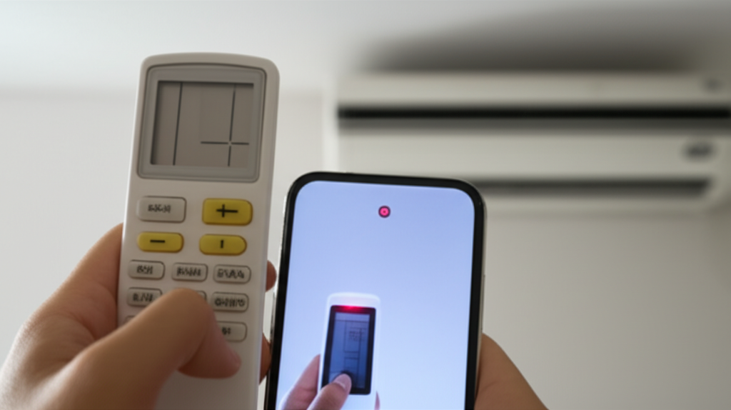 Dùng camera điện thoại để kiểm tra tín hiệu hồng ngoại của remote.