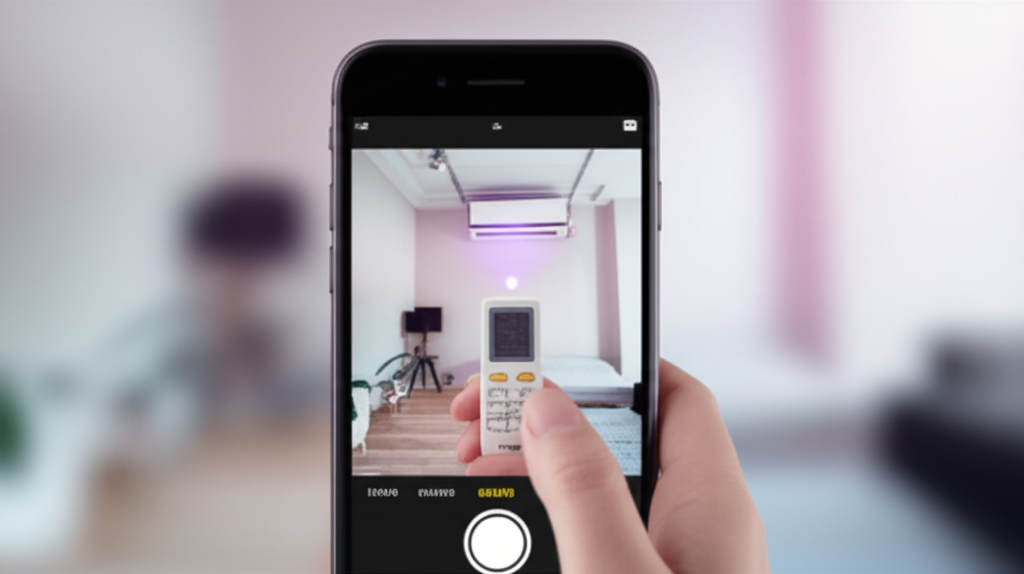Dùng camera điện thoại để kiểm tra tín hiệu hồng ngoại của remote máy lạnh.