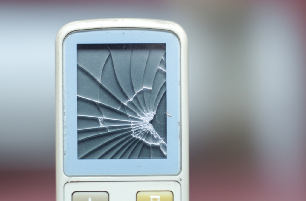 Màn hình điều khiển bị hỏng có thể do va đập hoặc lỗi bên trong.