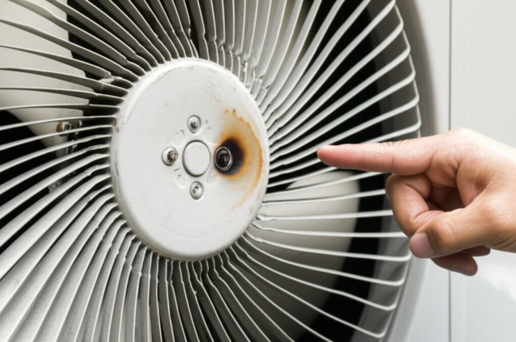 Quạt dàn nóng bị hỏng, kẹt cánh quạt hoặc cháy motor là nguyên nhân hàng đầu gây ra lỗi H9, ảnh hưởng nghiêm trọng đến khả năng tản nhiệt của điều hòa.