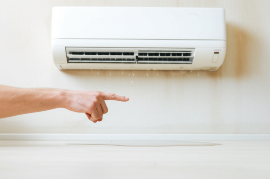 Tình trạng máy lạnh chảy nước gây ẩm ướt, mất vệ sinh và có thể làm hỏng đồ đạc.