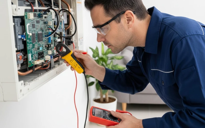 Quy trình đo đạc linh kiện điện tử bên trong máy lạnh