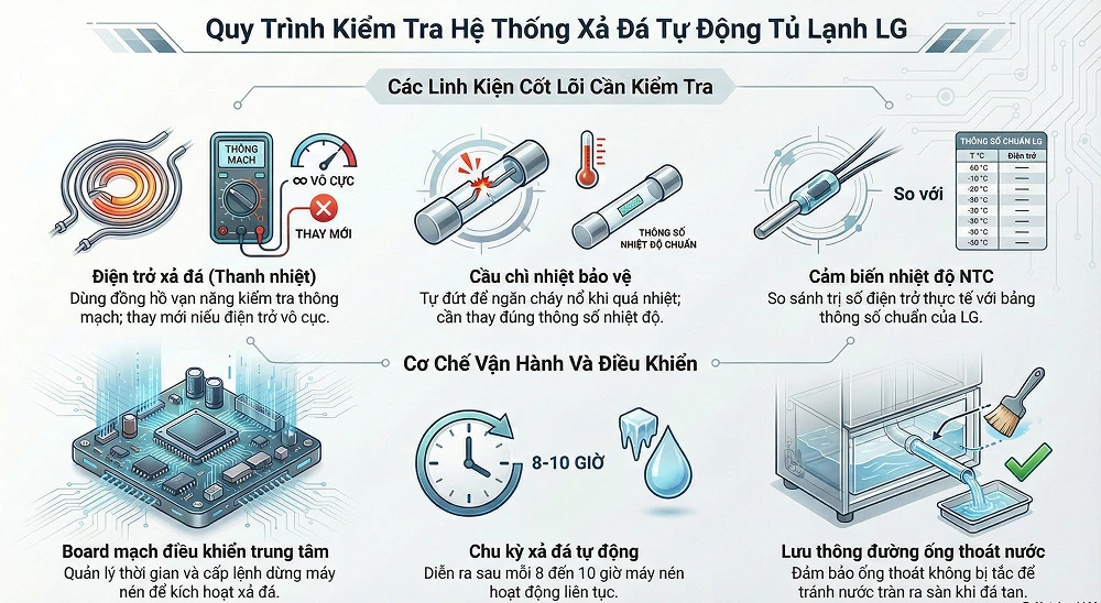 Quy trình kiểm tra hệ thống xả đá tự động chuyên sâu