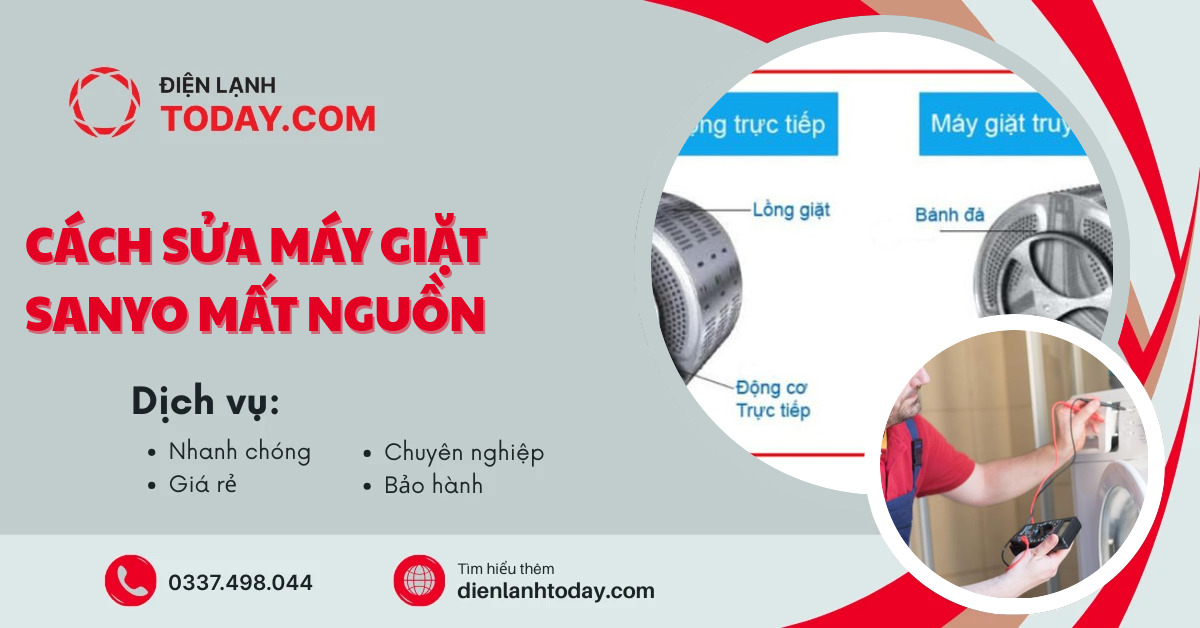 Cách sửa máy giặt Sanyo mất nguồn