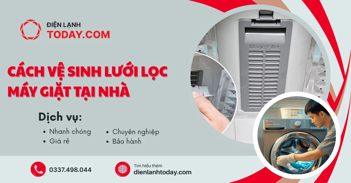 Cách vệ sinh lưới lọc máy giặt tại nhà
