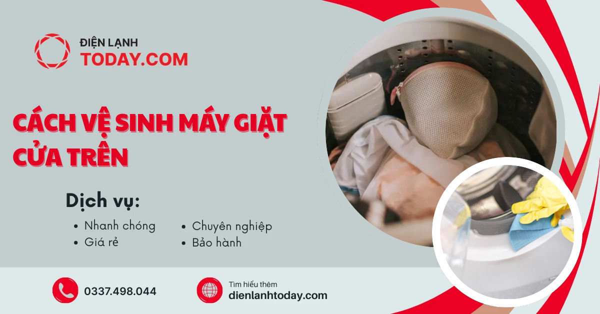 Cách vệ sinh máy giặt cửa trên