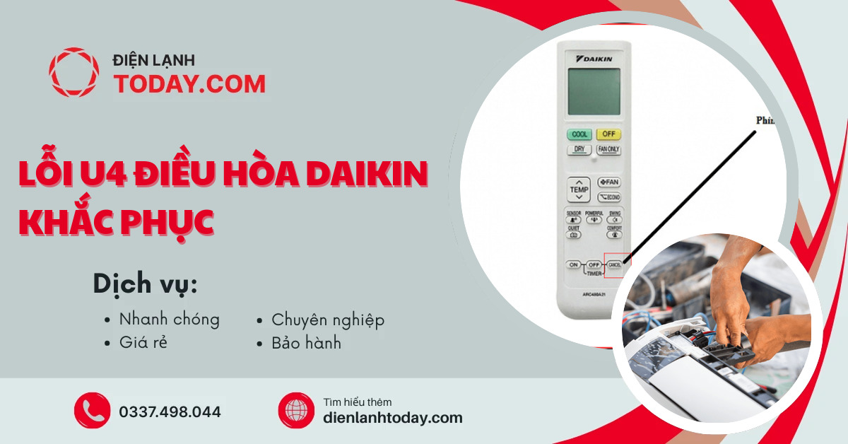 Lỗi U4 điều hòa Daikin khắc phục