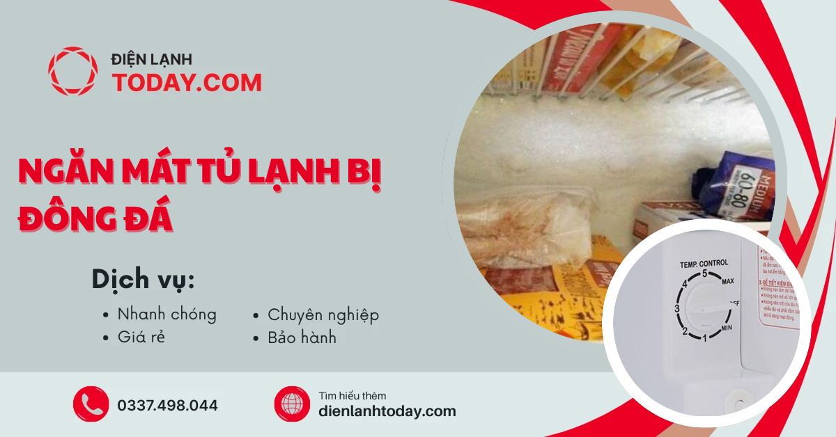 Ngăn mát tủ lạnh bị đông đá
