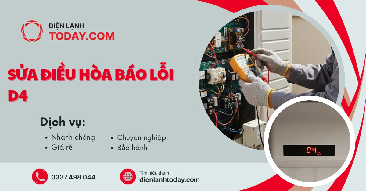 Sửa điều hòa báo lỗi d4