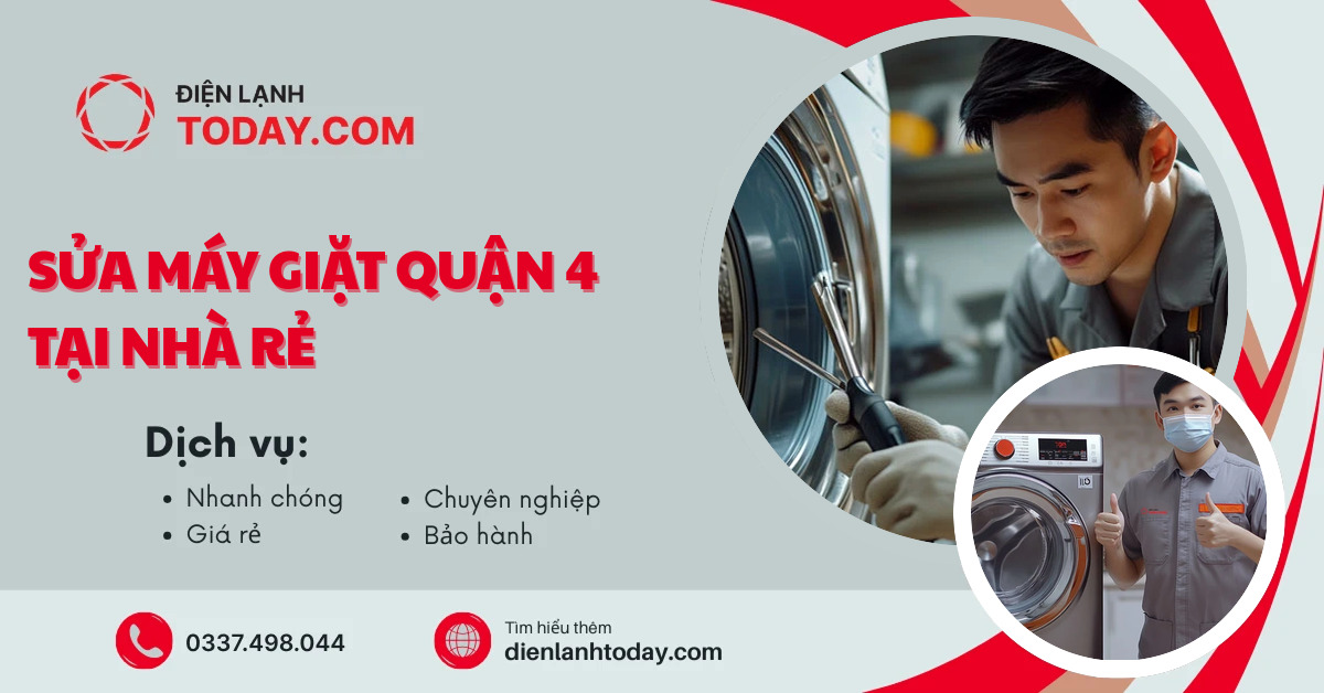 Sửa máy giặt quận 4 tại nhà rẻ