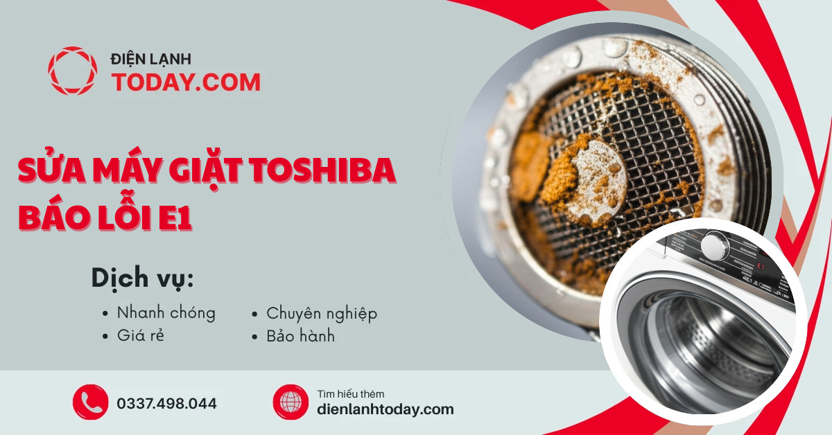 Sửa máy giặt toshiba báo lỗi e1