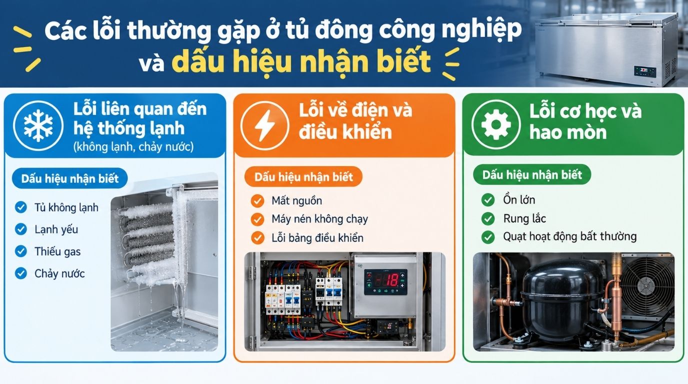Các nhóm lỗi kỹ thuật điển hình ảnh hưởng đến hiệu suất vận hành của thiết bị.