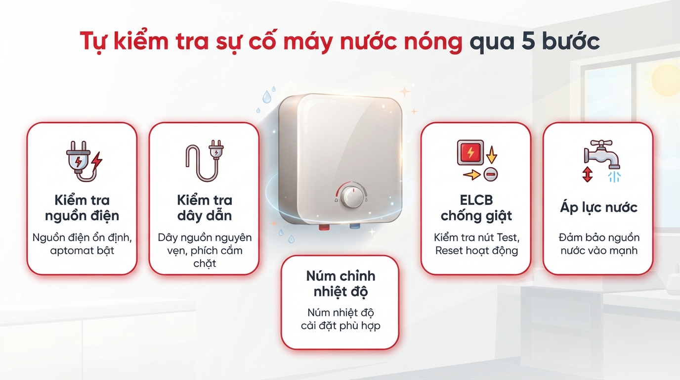Ba sự cố kỹ thuật phổ biến nhất dẫn đến hư hỏng ở máy nước nóng Ariston.