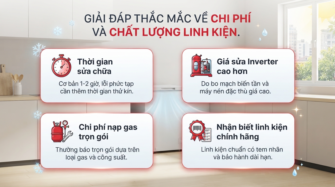 Bảng giá sửa tủ đông tại nhà uy tín, chuyên nghiệp và minh bạch