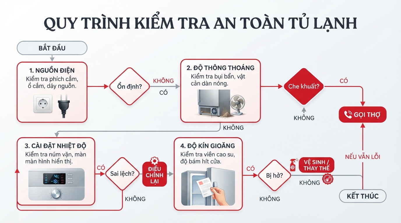 Các bước kiểm tra an toàn cơ bản người dùng có thể thực hiện trước khi gọi thợ.