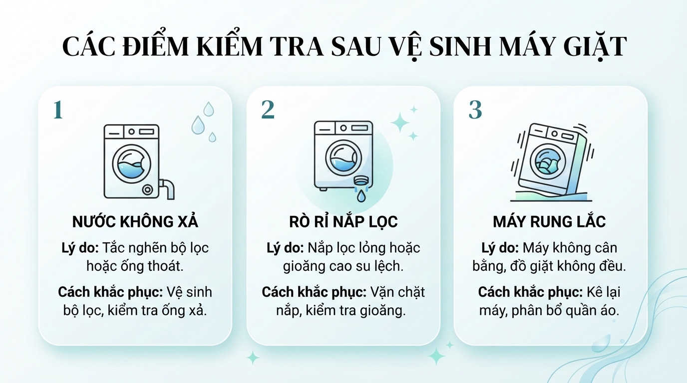 Các điểm kiểm tra quan trọng giúp khắc phục nhanh sự cố rò rỉ nước.