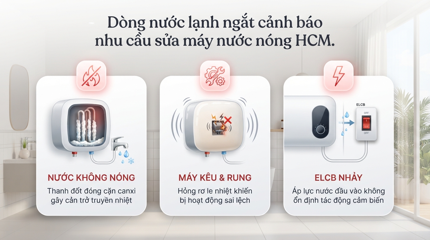 Các lỗi thường gặp và linh kiện liên quan khi sửa máy nước nóng hcm tại nhà.