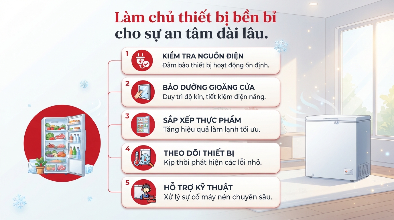 Cách sửa chữa tủ đông hiệu quả và dấu hiệu cần gọi thợ kỹ thuật
