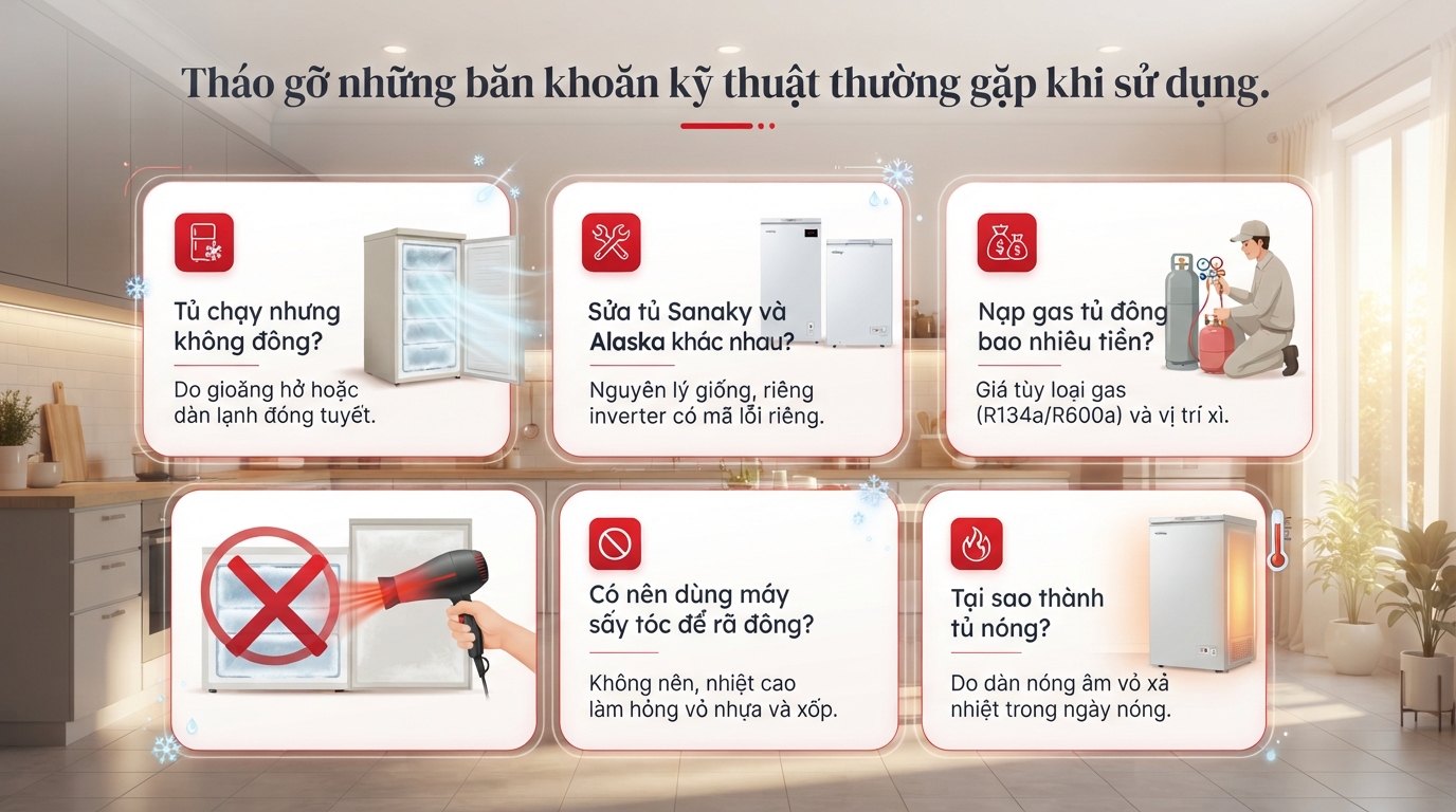 Cách sửa chữa tủ đông hiệu quả và dấu hiệu cần gọi thợ kỹ thuật