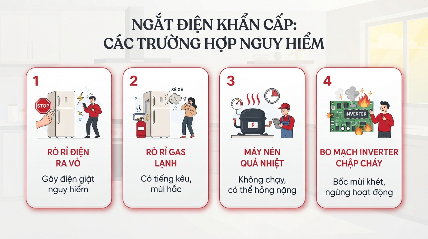 Cần ngắt nguồn điện ngay lập tức khi phát hiện rò điện hoặc chập bo mạch.