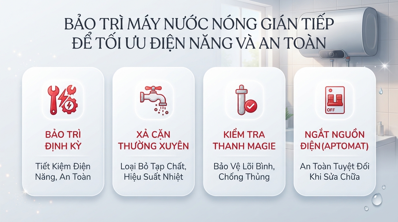 Dấu hiệu bất thường cần lưu ý để vệ sinh máy nước nóng gián tiếp kịp thời.