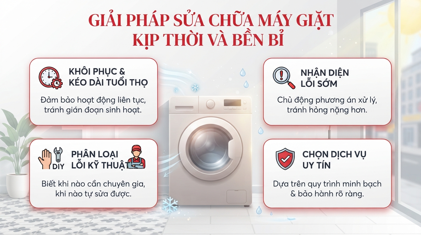 Dấu hiệu hư hỏng phổ biến giúp bạn nhận biết khi cần sửa chữa máy giặt hcm.