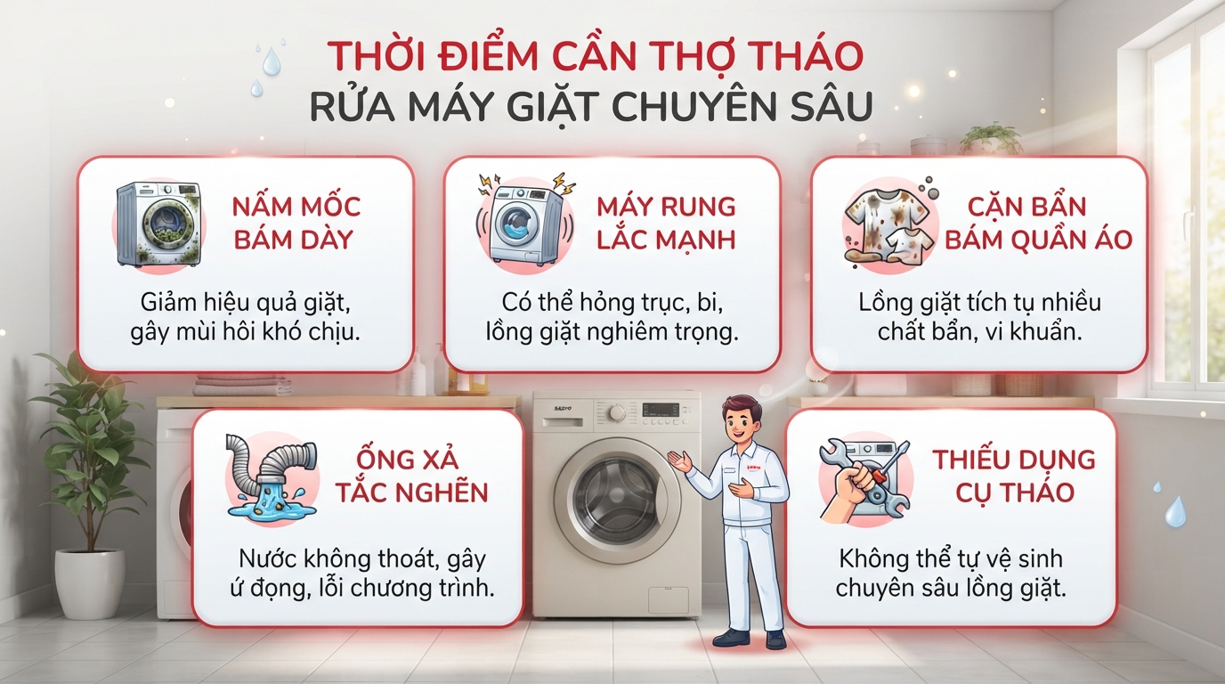 Hướng dẫn vệ sinh máy giặt Sanyo tại nhà đúng kỹ thuật