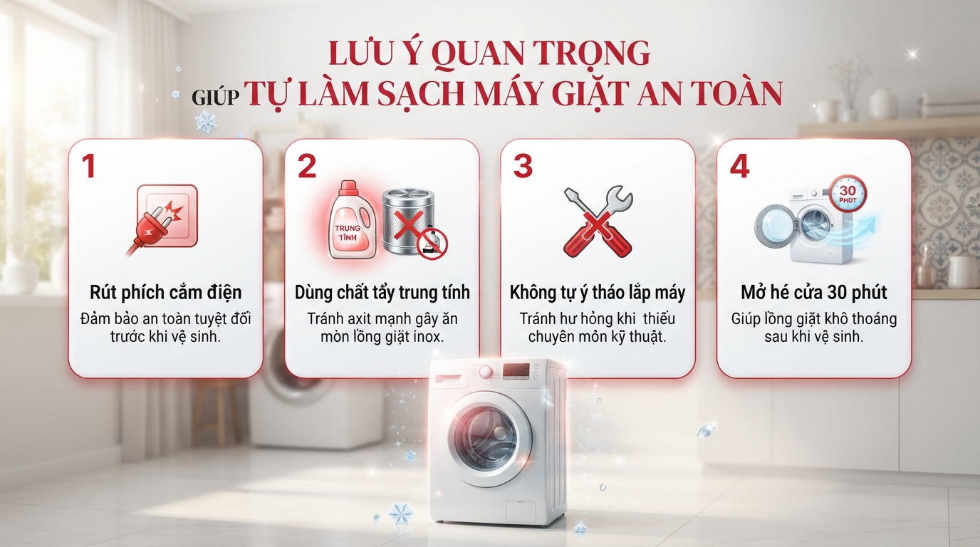Hướng dẫn vệ sinh máy giặt Sanyo tại nhà đúng kỹ thuật