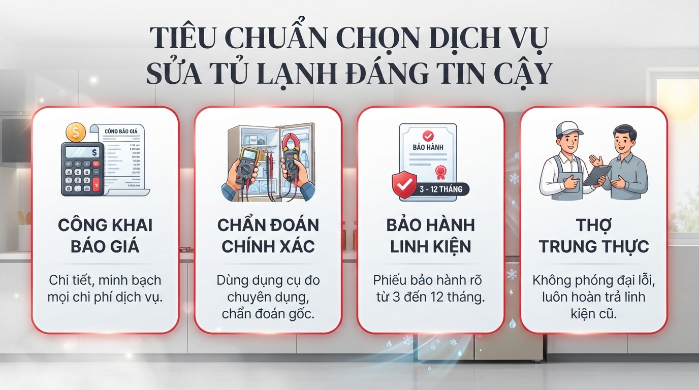 Kiểm tra độ hở gioăng cao su bằng giấy giúp ngăn ngừa thất thoát lạnh.