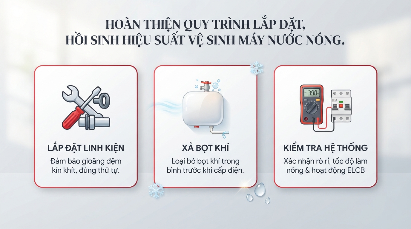 Kiểm tra tình trạng thanh magie và gioăng cao su để thay thế kịp thời giúp máy bền.