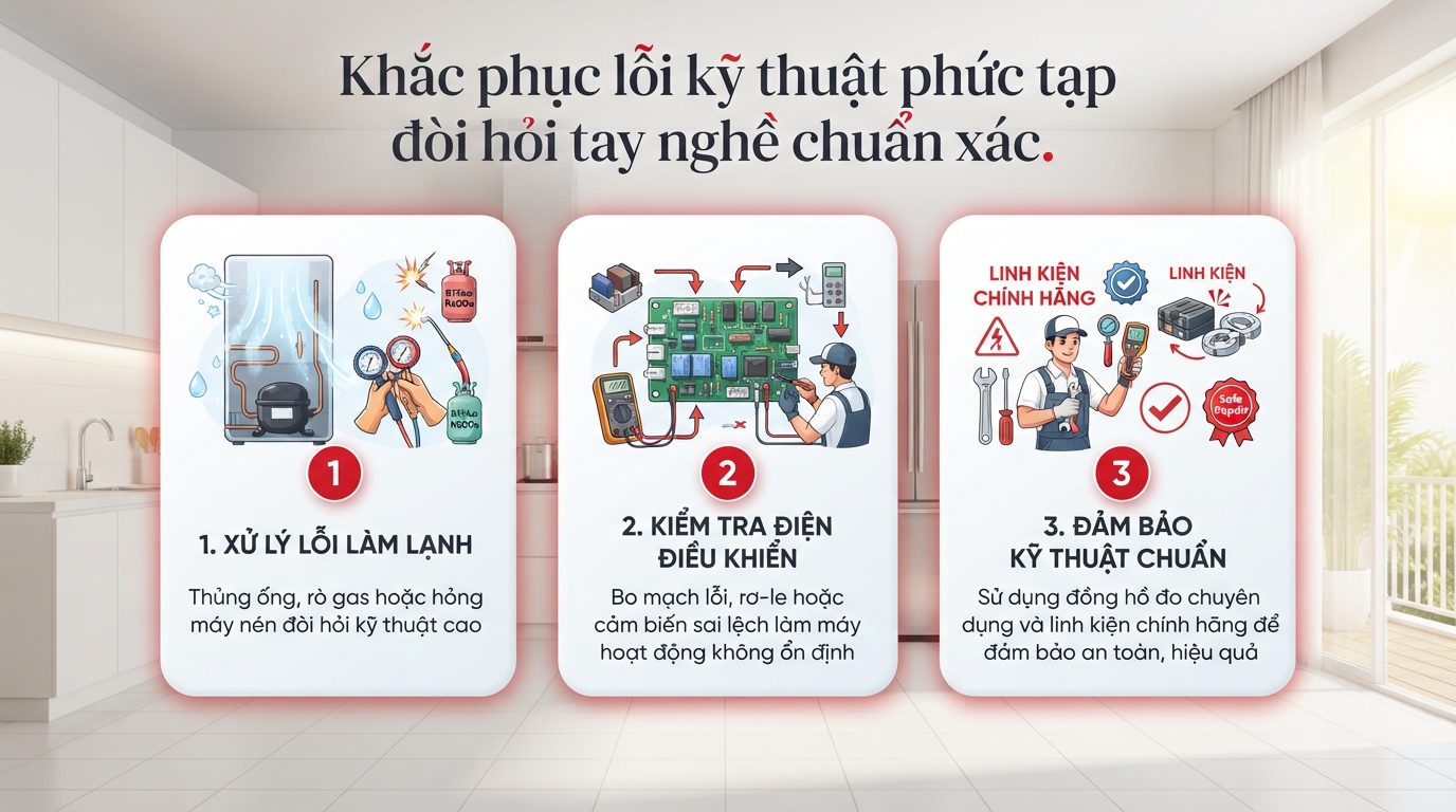 Ngắt nguồn điện lập tức khi phát hiện mùi khét hoặc hiện tượng chập cháy.