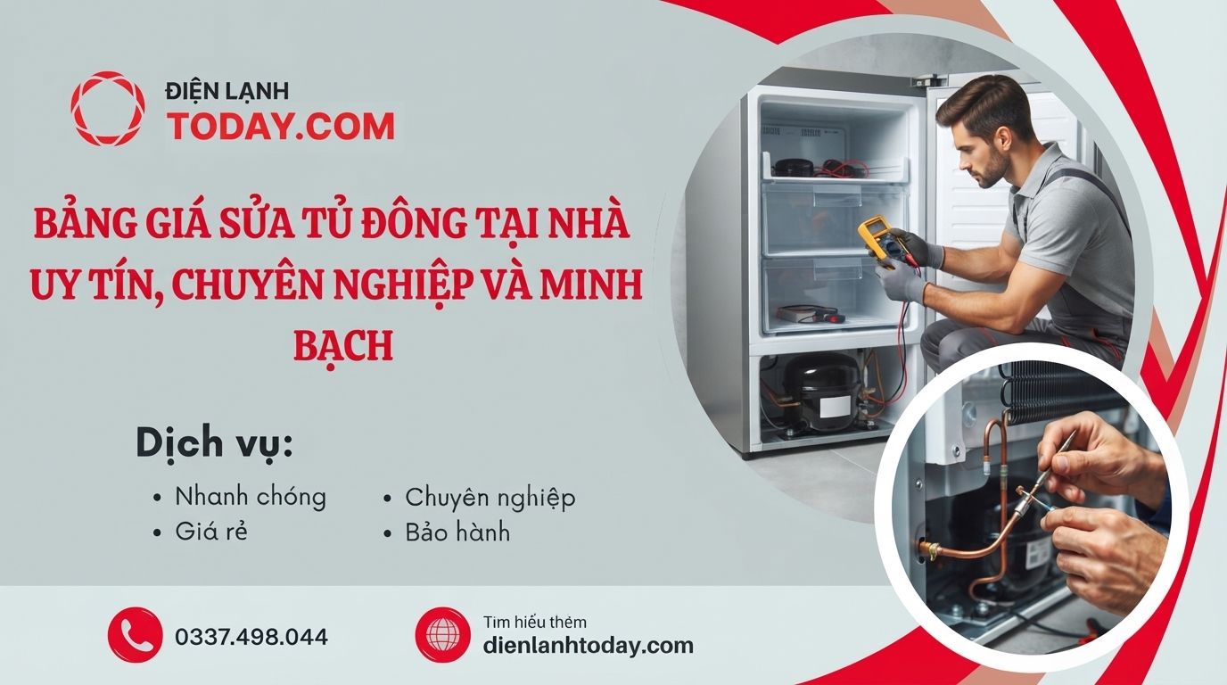 Bảng giá sửa tủ đông tại nhà uy tín, chuyên nghiệp và minh bạch