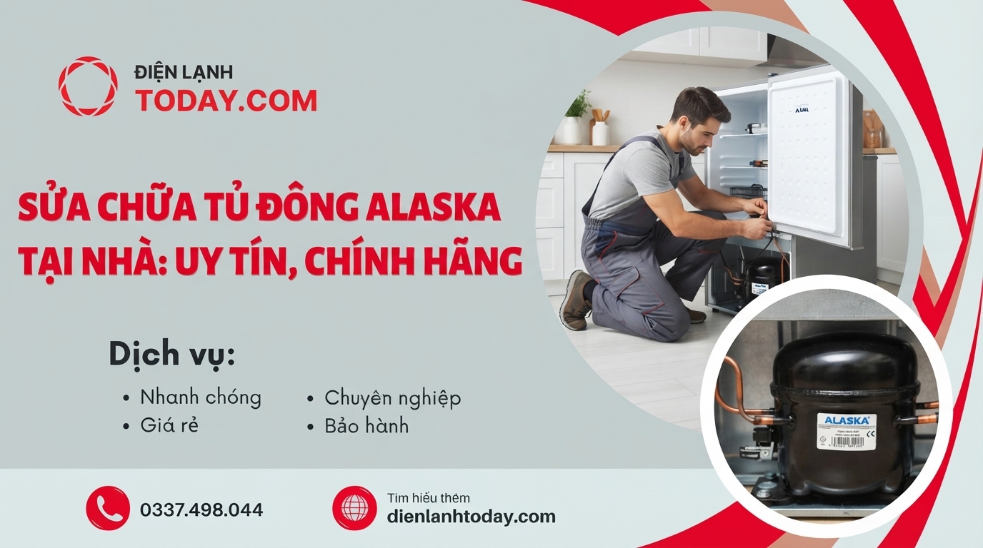Sửa chữa tủ đông Alaska tại nhà: Uy tín, linh kiện chính hãng
