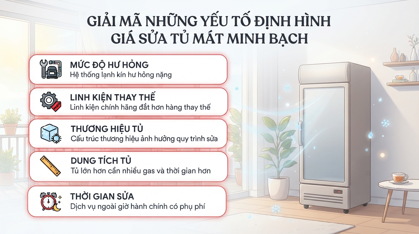 So sánh các mức giá sửa chữa phổ biến từ vệ sinh hệ thống đến thay thế máy nén.