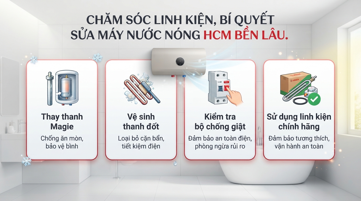 So sánh cấu tạo và các lỗi đặc thù giữa máy nước nóng trực tiếp và gián tiếp.