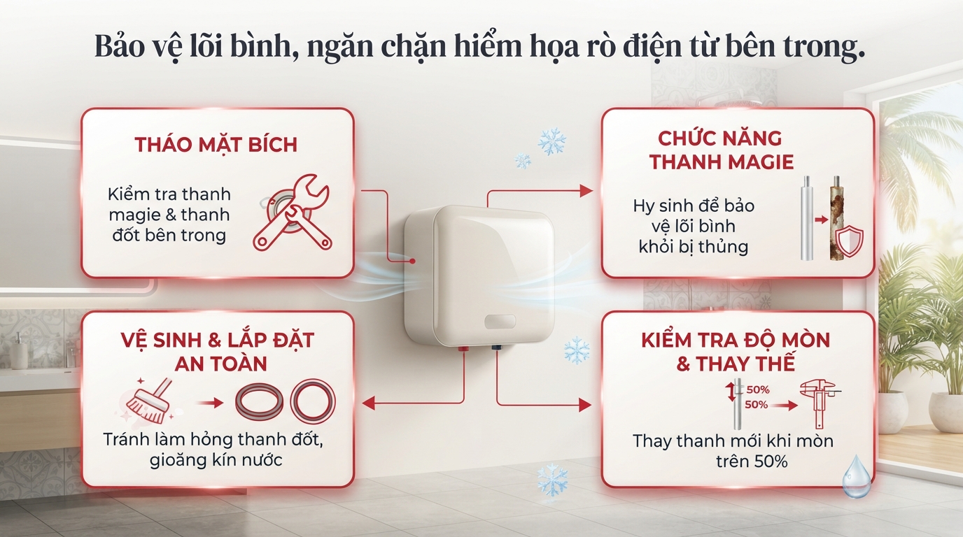 Sự khác biệt về quy trình bảo trì giữa dòng máy nước nóng gián tiếp và trực tiếp.