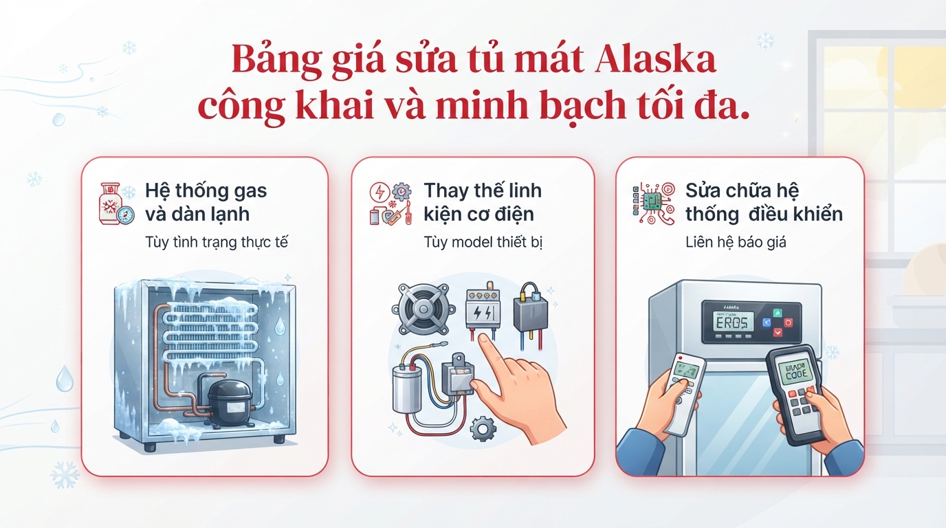 Sửa chữa tủ mát Alaska: Khắc phục lỗi nhanh chóng và an toàn