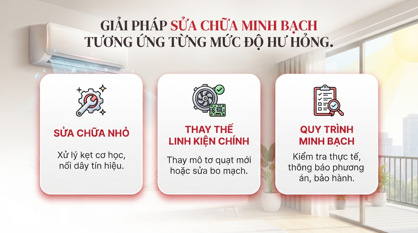 Sửa điều hòa báo lỗi E7: Nguyên nhân và cách xử lý triệt để
