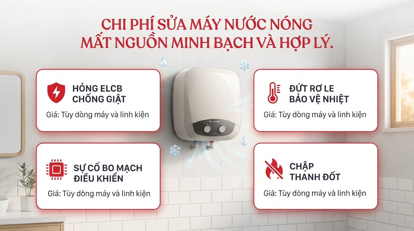 Sửa máy nước nóng Ariston mất nguồn: Nguyên nhân và cách xử lý