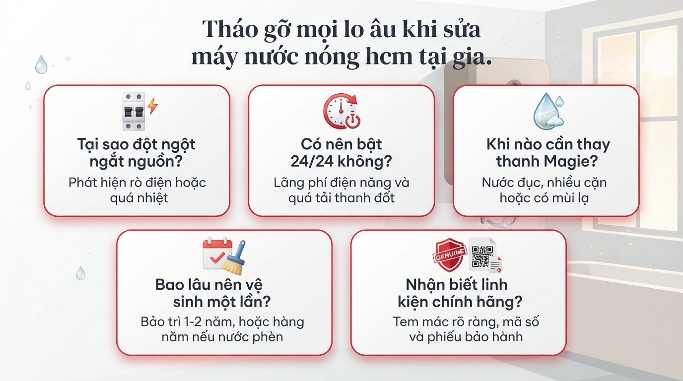 Sửa máy nước nóng hcm tại nhà chuyên nghiệp có mặt sau 30 phút