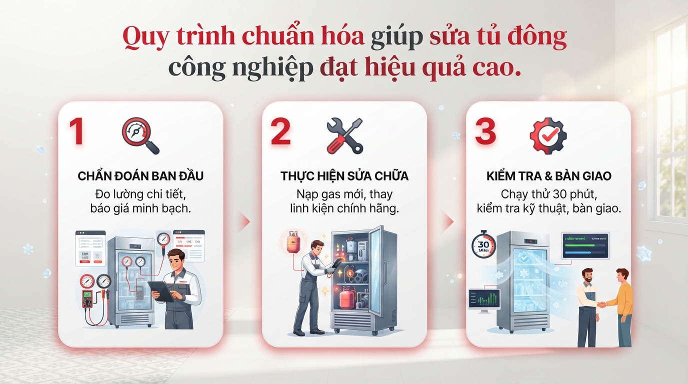 Sửa Tủ Đông Công Nghiệp: Chẩn Đoán Và Khắc Phục Lỗi Hiệu Quả