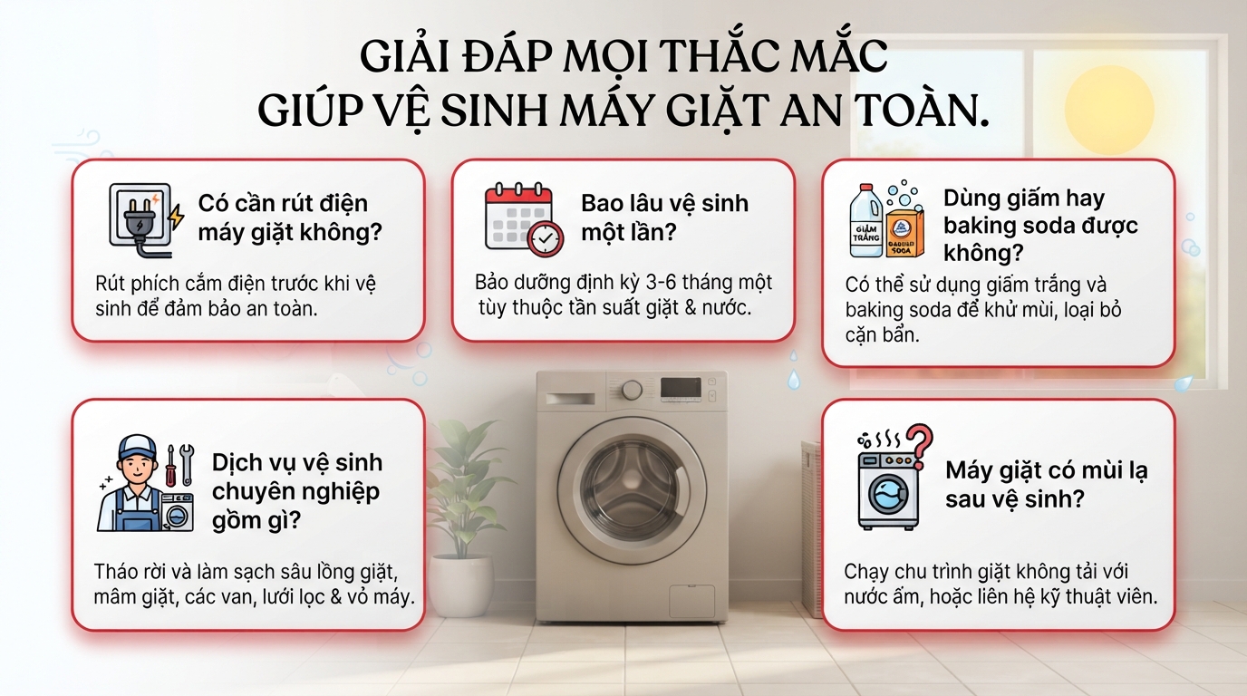 Vệ sinh máy giặt đúng cách: Tự xử lý tại nhà hay liên hệ thợ