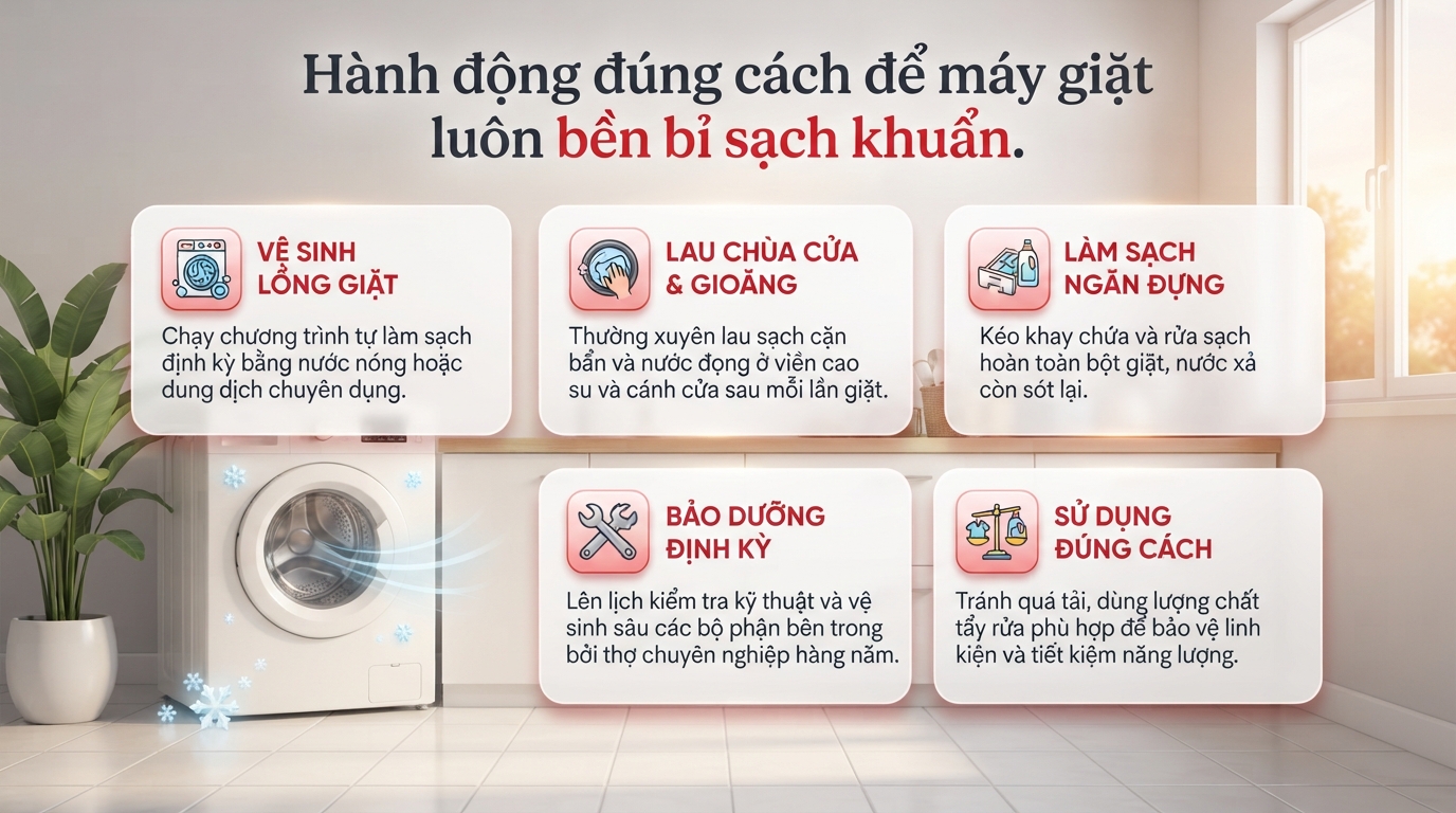 Vệ sinh máy giặt đúng cách: Tự xử lý tại nhà hay liên hệ thợ