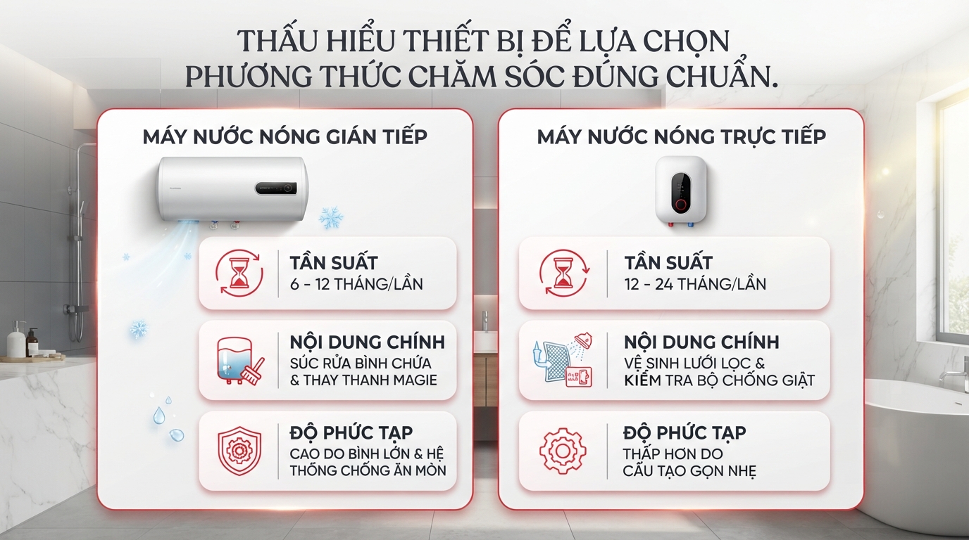 Vệ sinh máy nước nóng gián tiếp: Hướng dẫn xả cặn và bảo trì